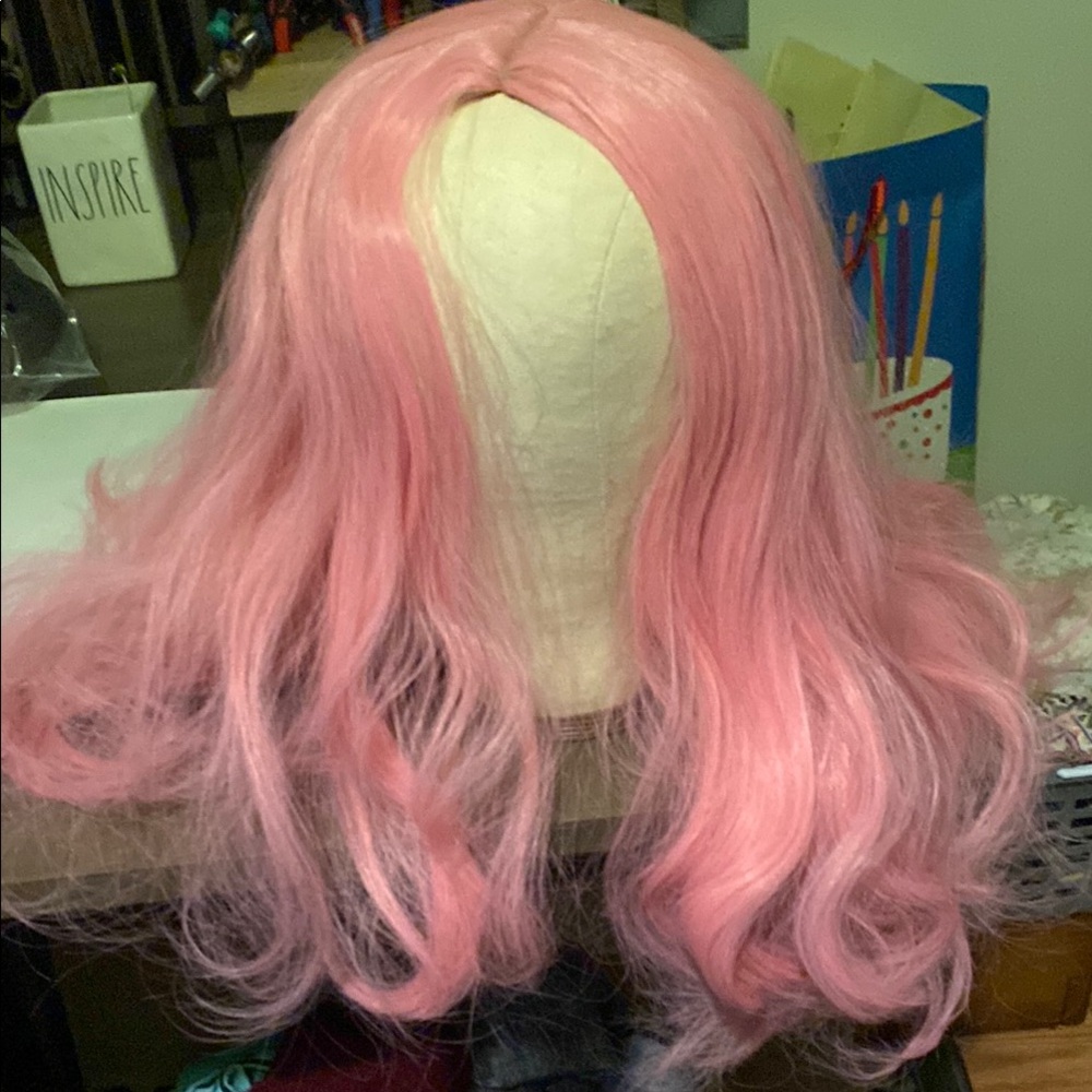 Pink Wavy Hair Wig